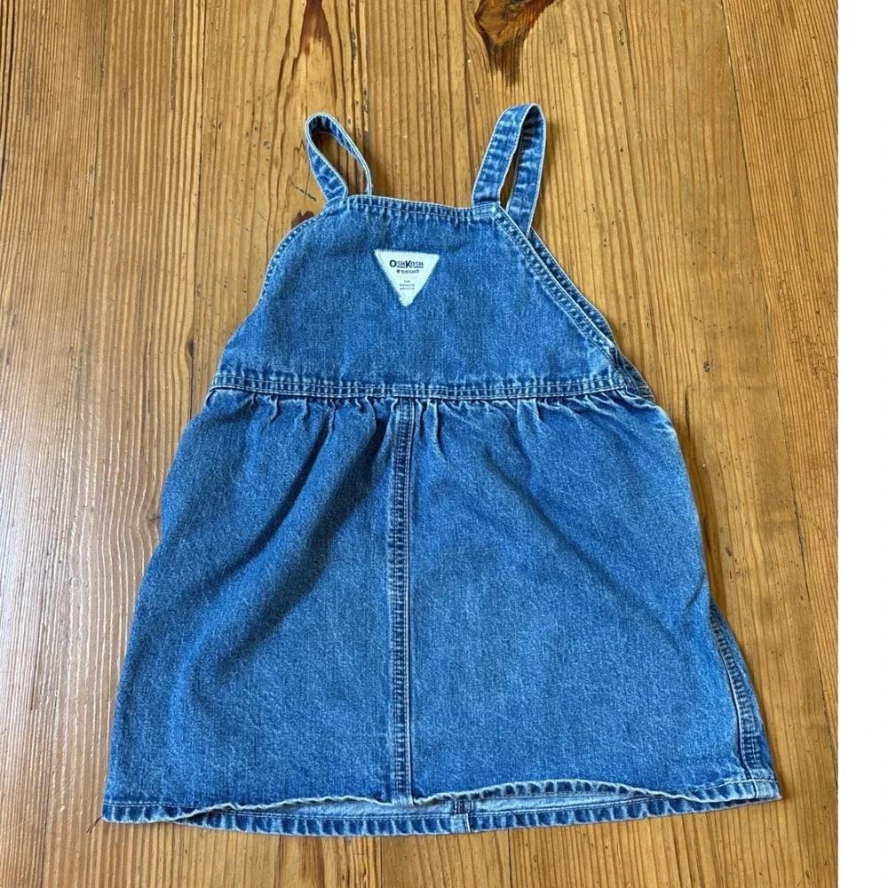 OshKosh‎ B'Gosh Overall Dress Kids Blue Vintage Denim Jumper SIZE 3T
